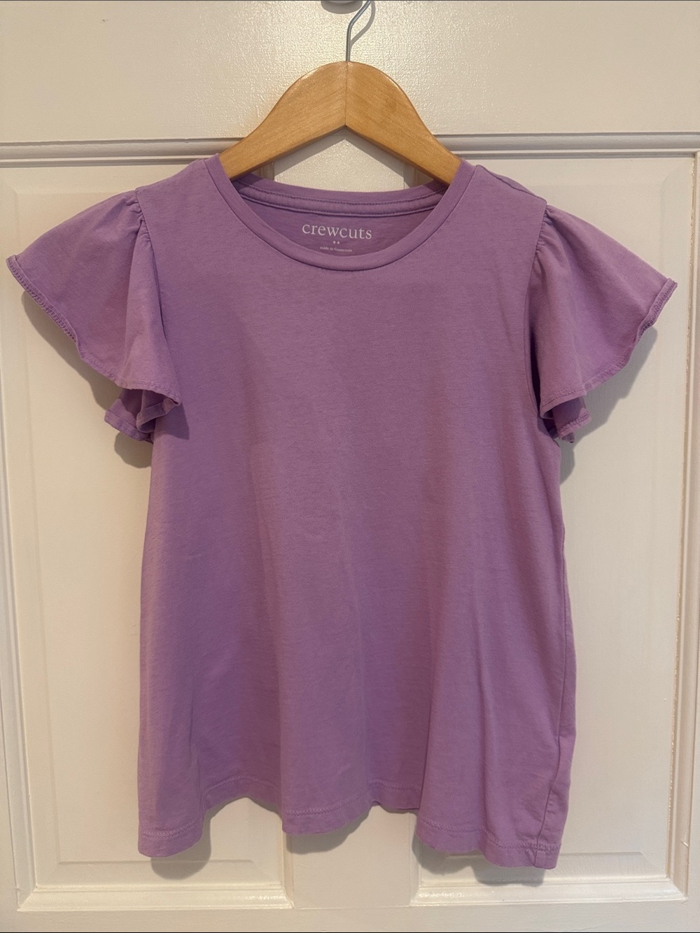 Girls Crewcuts Purple Flutter-Sleeve Tee size M 8-9